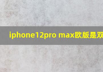 iphone12pro max欧版是双卡吗